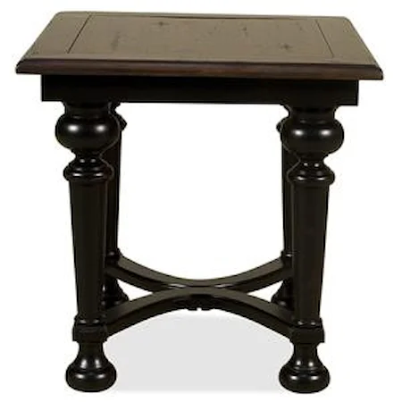 Rectangular End Table with Turned Legs